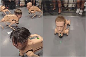 Zuckerberg e Musk Flagram Cães-Robôs Hiper-Realistas em Berlim